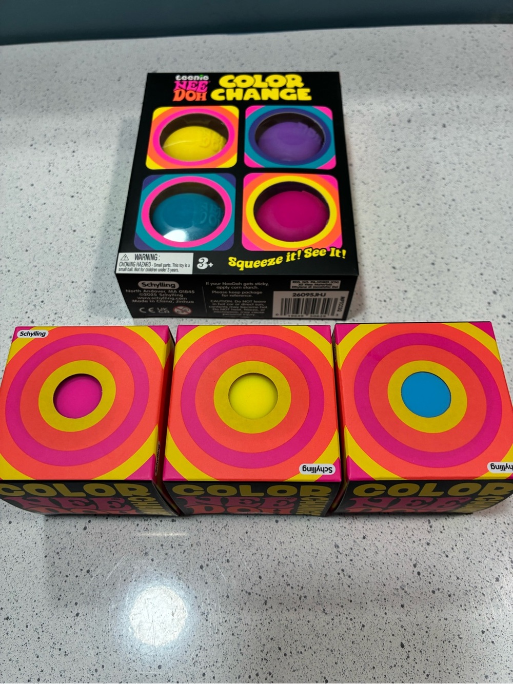 Needoh Teenie Color Change & Color Change multicolor 100% Authentic set of 4